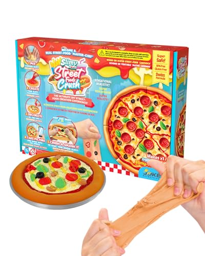 SLIMY Street Foodz Crush - Pizzarino, Slime und Knete Kreativ-Set, Kochspiel zum selber Mischen, Formen und Dekorieren, kreatives Gestalten für Kinder