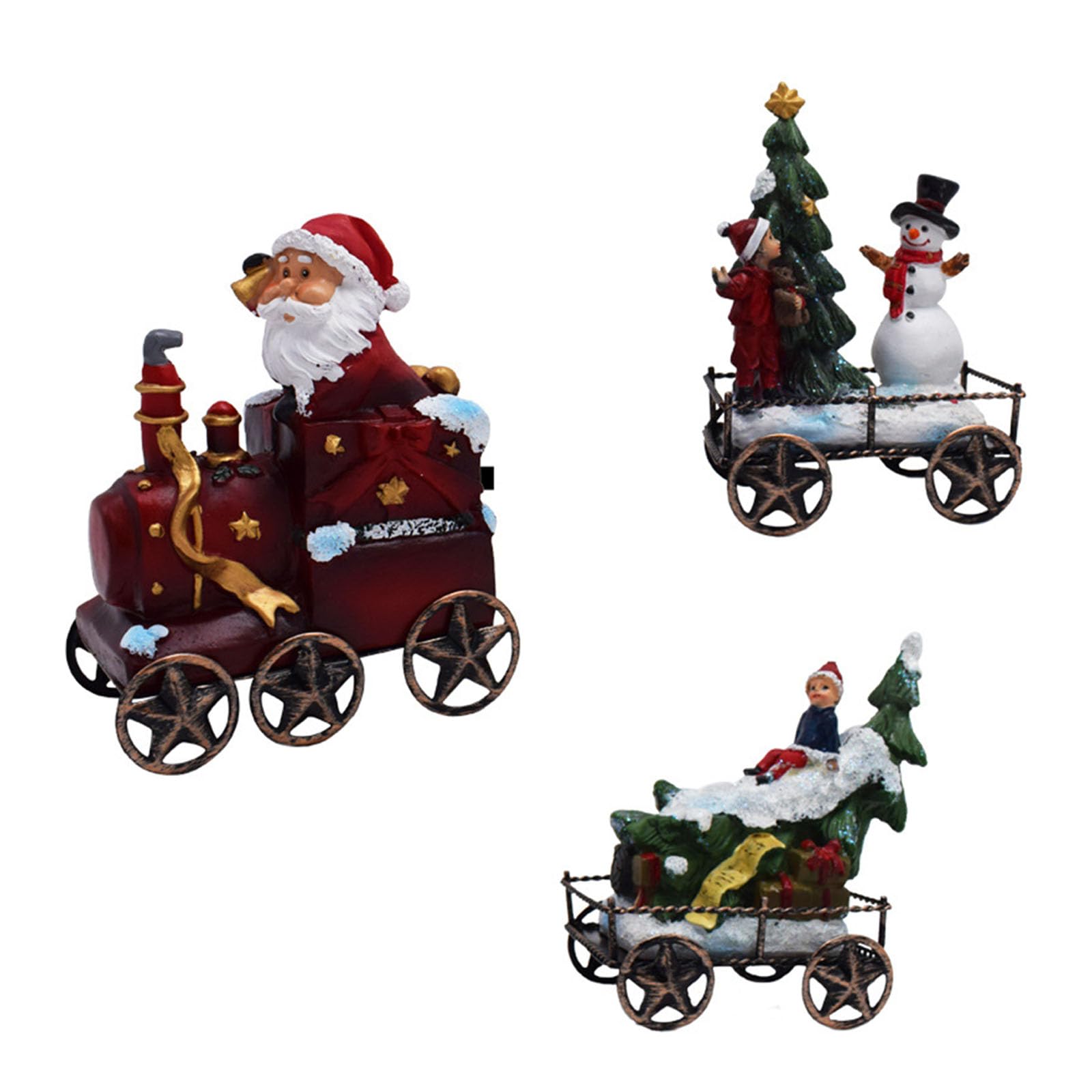 HDKEAN Weihnachtszug Dekor Mittelstücke Weihnachten LKW Ornament für Kinder mit Schneemännern und Bär Weihnachtskinder