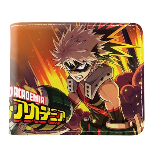 RYNDEX My He-ro Academ-ia Anime Geldbeutel, Karikatur Portmonee Klein Kompakt, PU-Leder Geldbörse Brieftasche Wallet, für Kinder Fans(Color:Multicolor 5)