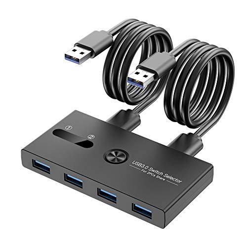 Yunnaty USB 3.0 Switch 2 im 4 Out KVM Docking Station Drucker Freigabe GeräTe üBerwachungs Adapter KVM Konverter