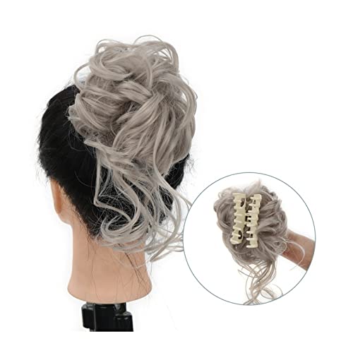 Bun Haarteile Dutt-Klammer-Clip-Haargummis for Frauen, zerzaustes, unordentliches Dutt-Haarteil, unordentliches Haar, Hochsteckfrisur, synthetisches, gewelltes, lockiges Chignon-Pferdeschwanz-Haarteil