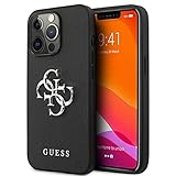 Guess GUHCP13LSA4GSBK Hülle für iPhone 13 Pro/13 6,1" schwarz Saffiano 4G Metal Logo