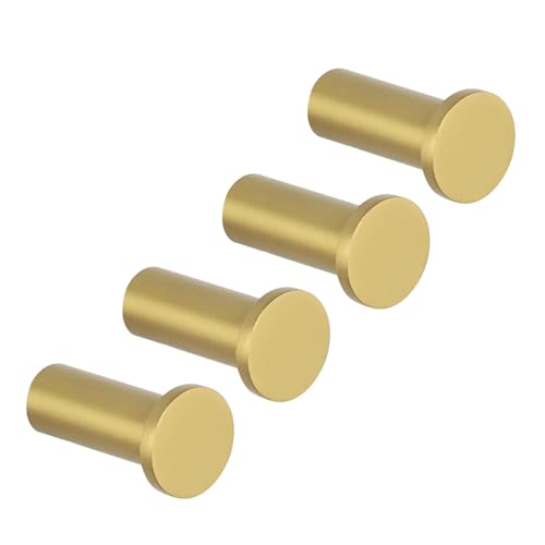 AQXYYWEI 4-teiliger Bademantelhaken, Badezimmer-Handtuch-/Kleiderhaken, Wandmontage, Türhaken, strapazierfähig, 304 Edelstahl, mattschwarz, Badezimmer-Accessoires(Brushed Gold)