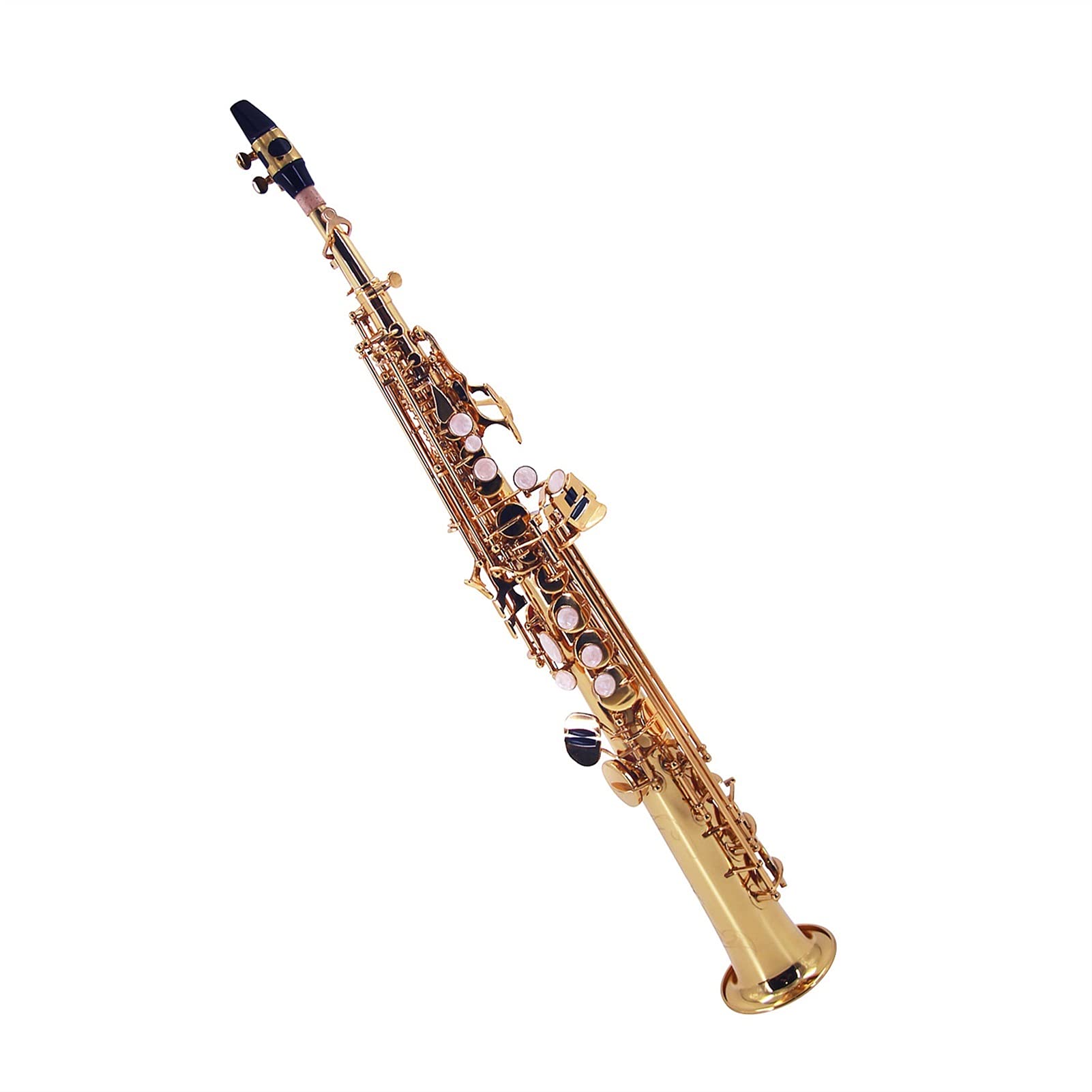 Gerade BB Saxophon Messing Saxophon Goldlack Holzwind Instrument mit Tragetasche Reed Pinsel Reinigungstuch