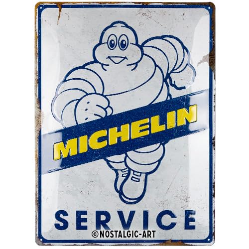 Nostalgic-Art Retro Blechschild, 30 x 40 cm, Michelin – Service – Geschenk-Idee für Motor-Fans, aus Metall, Vintage Design