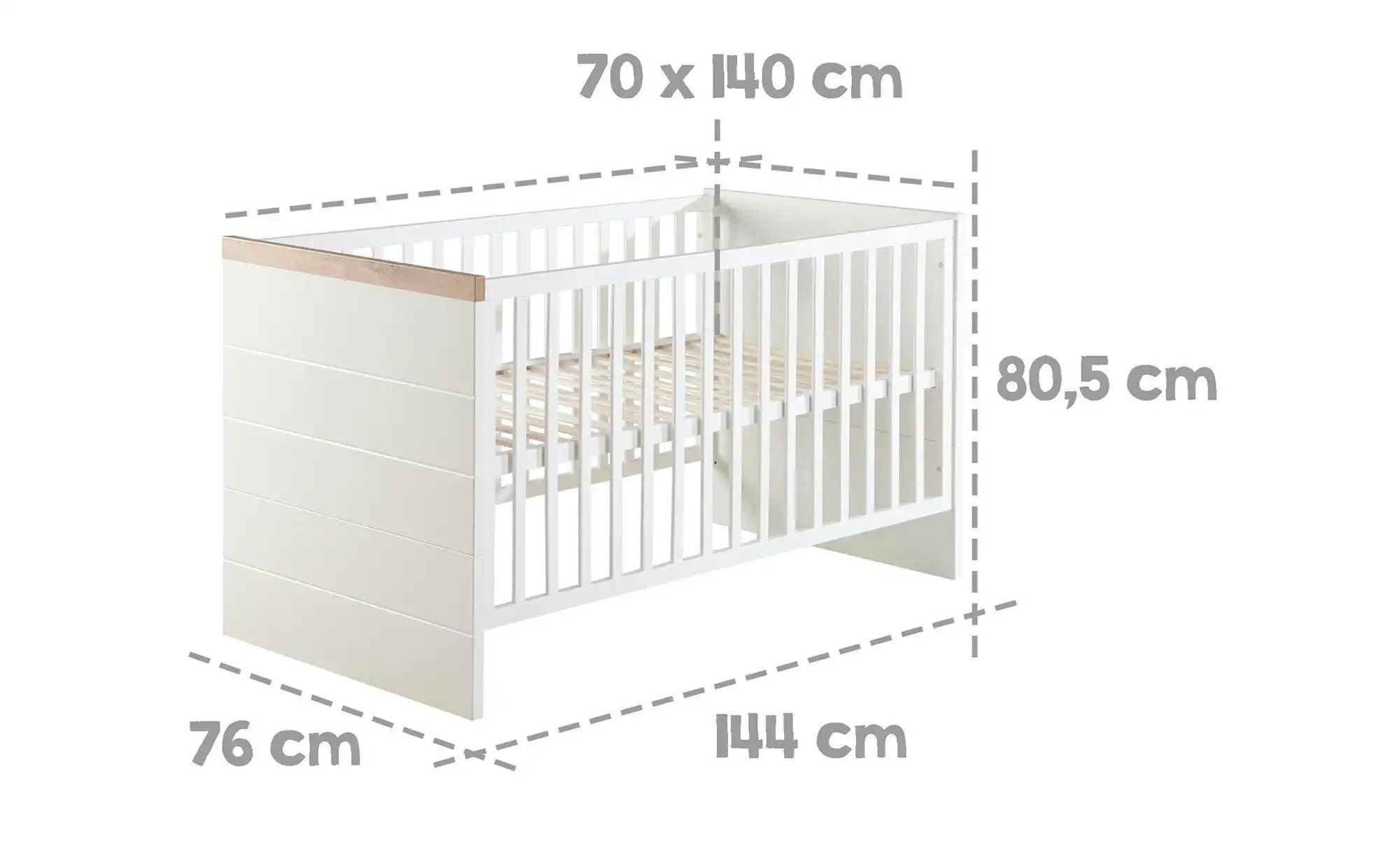 Roba Kombi-Kinderbett ¦ weiß ¦ Maße (cm): B: 76 H: 80,5 Baby > Babymöbel > Babybetten - Möbel Kraft 3