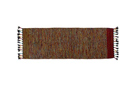 Dmora Dallas moderner Teppich, Kelim-Stil, 100% Baumwolle, mehrfarbig, 240x60cm