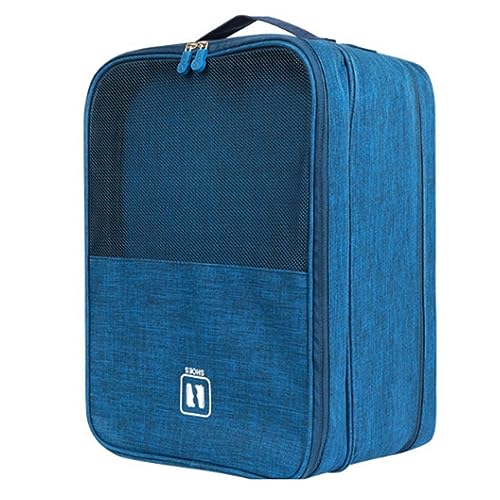 Reise-Schuhtasche, Schuhaufbewahrung, Organizer für Reisen, passend für bis zu 3 Paar Schuhe, wasserdicht, tragbar, Schuh-Organizer, Aufbewahrungstasche für Unterwäsche, multifunktional, blau, L