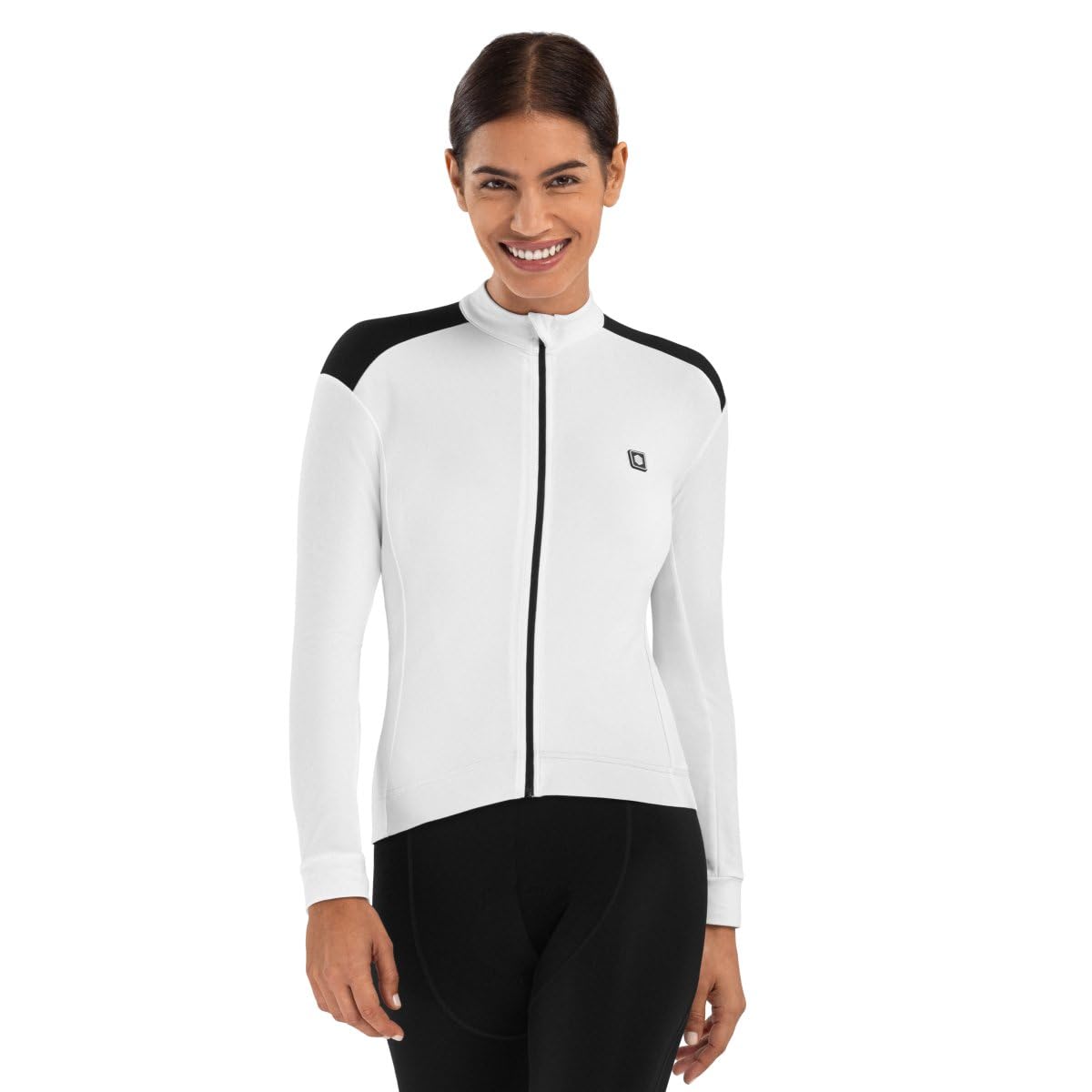 SIROKO - Langärmeliges Thermo-Radtrikot für Damen M4 Eira - L - Weiß/Schwarz