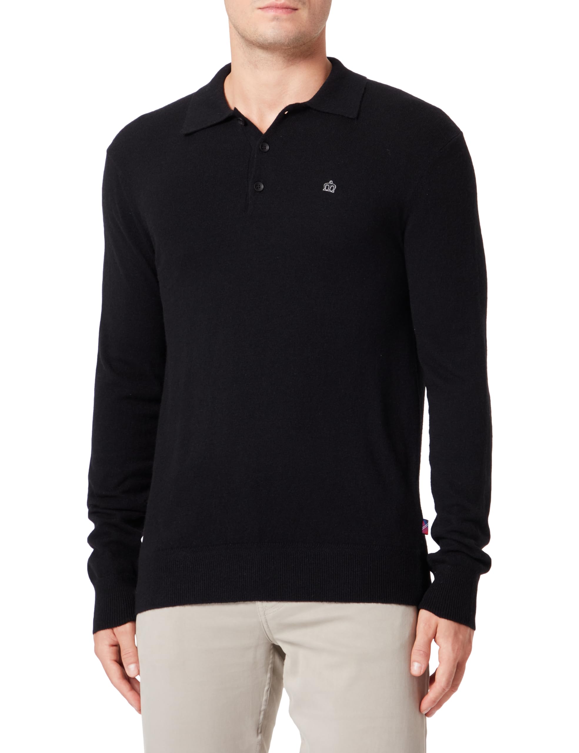 Merc Herren Spey Poloshirt Sweater, Schwarz, L