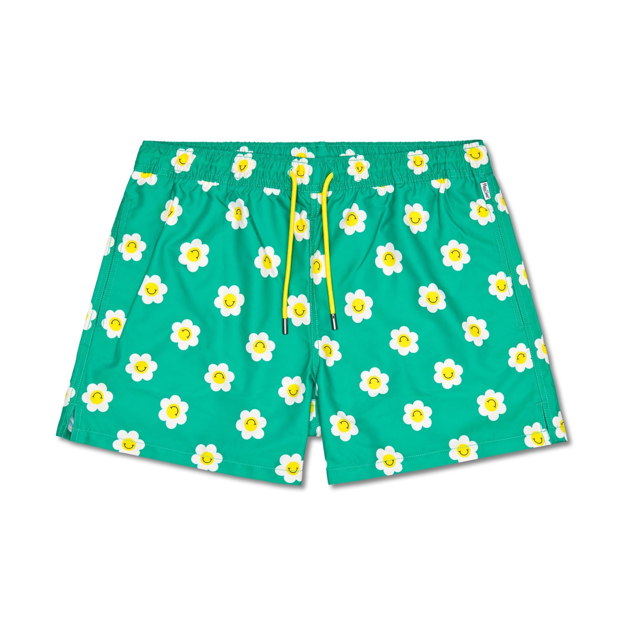 Happy Socks Herren Smiley Daisy Swimshorts - Coole Swimwear mit Smiley-Print MEDIUM Green (7300) L