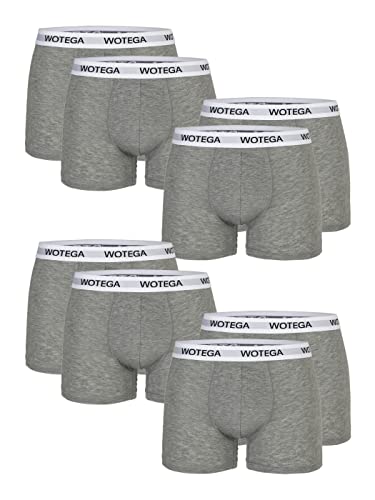 WOTEGA Baumwoll Boxershorts Herren Shorts Unterwäsche Männer Mens Underwear Boxer Set Men Fashion Joe - 8er Pack, Lilac Gray (163905), L