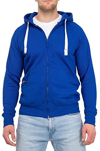 Happy Clothing Herren Kapuzenjacke mit Zip, Größe:4XL, Farbe:Blau