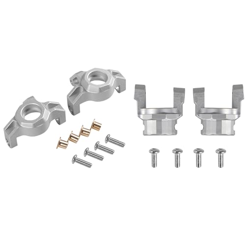 Beelooom Lenknabenhalterung für Axial RR10 90048 Wraith AR60 weiß & 1 Set Aluminiumlegierung C-Nabenträger-Set