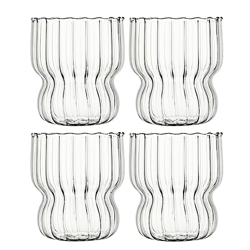 Glasbecher Vintage Glasgeschirr Set Klare Cocktailgläser Mit Strohhalmen Bargetränke Eiskaffeetassen Trinkgeschirrbecher