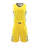 Topeter Jungen Mesh Jersey Blank Team Uniform Basketball Shorts für Sport Scrimmage Gelb L