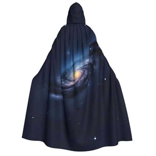 WURTON Universe Milky Way Galaxy Print Hooded Cloak for Men and Women Halloween Carnival Cosplay Theme Parties Decor