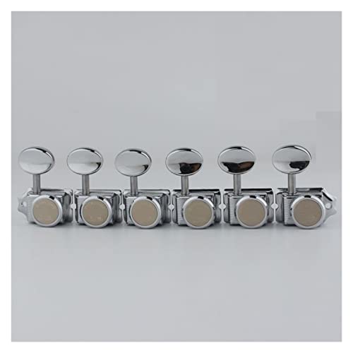 Gitarren Stimmwirbel Vintage Nickel/Chrom-Lock-String-Tuner E-Gitarre-Maschinenköpfe Tuner Gitarre-Tuning-Pegs (Color : Chrome)