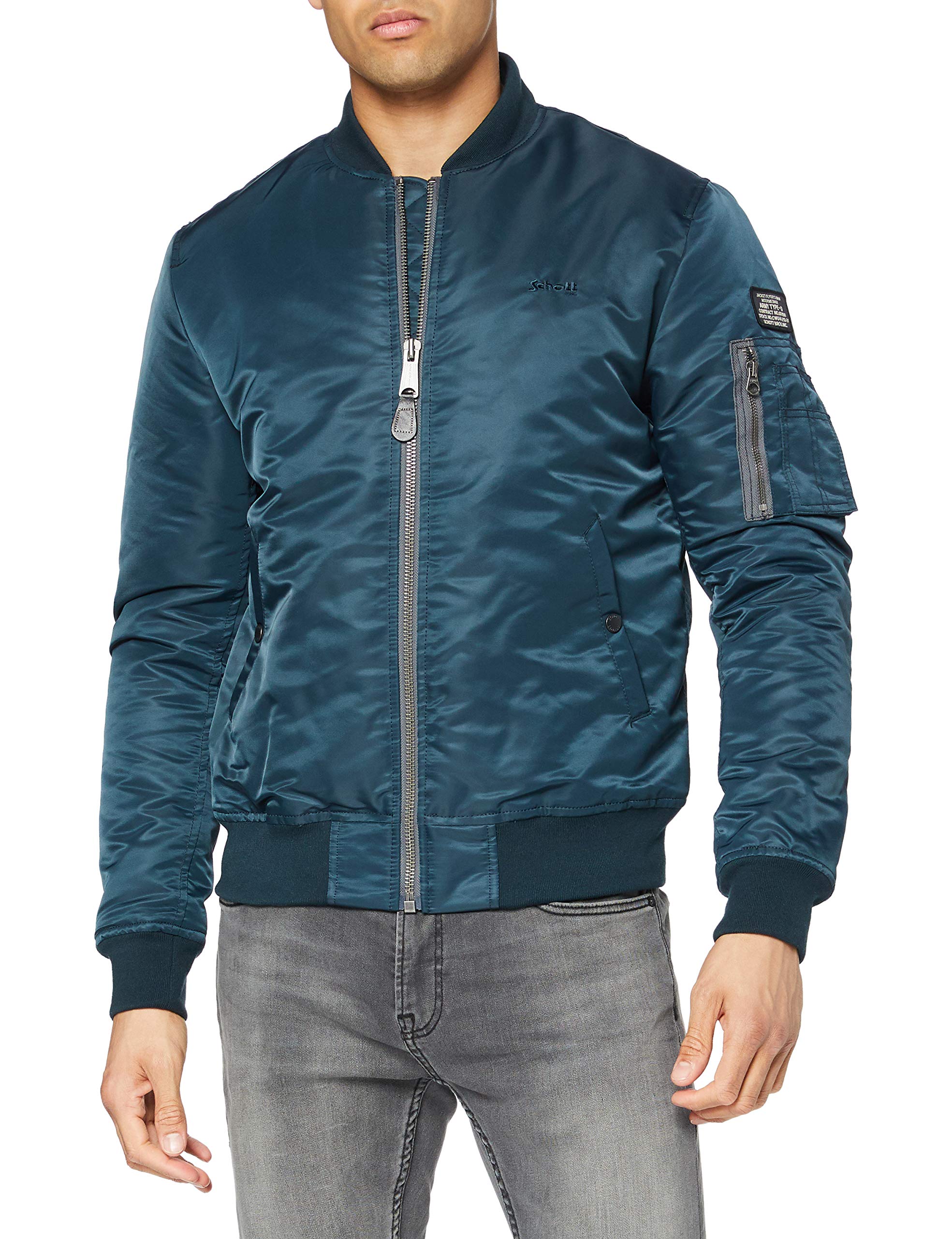 Schott NYC Herren AIRFORCE1 Jacke, Blau (Navy), Small