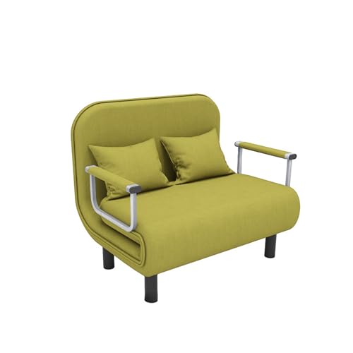 Klappbares Ottoman-Schlafsofa, 3-in-1-Multifunktions-Gästesofa, 5-Gang-Einstellung, Freizeit-Lazy-Sofa-Sessel mit Armlehne, grün-150 cm