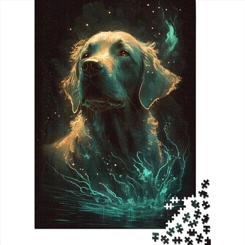 Labrador Retriever-Hund-Holzpuzzle für Erwachsene und Teenager, 500 Teile für Erwachsene, schwierige Puzzles, Holzpuzzles für Erwachsene und Teenager (Größe 20,47 x 14,96 Zoll)