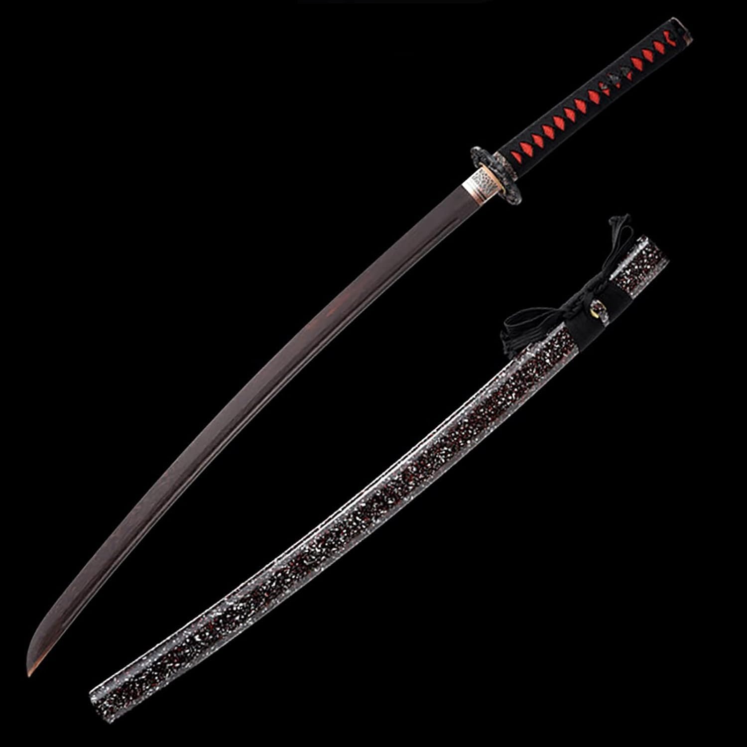 MAUXpIAO Katana aus natürlichem Palisander, handgefertigtes Samurai-Schwert aus Holz mit Scheide, 103 cm Bokken für Ausstellung, Cosplay, Sammlung, Kendo-Training echt/E/103cm