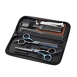 KANUZ Haarschere Friseur Schneiden Effilierschere Set Haarschneiden Salon Haarschere Heimgebrauch für Mann Frau (Farbe: 6.0 8set hl)