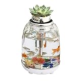 Kleiner Tank Aquarium, tragbare Fischschale Tank, 5,5 L Aquarium Fisch Tank Mit Filter Runde Transparent LED Beleuchtung USB Mini Kunststoff Fisch Tank Kampf Zylinder Tragbare Desktop