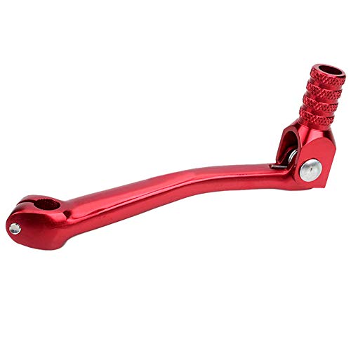 Skdvy Dirt Bike Klappbarer Schalthebel, Gang-Schalthebel Motocross Motorrad dauerhafter CNC-Kick-Starter-Ersatz-Universal-Teile Ersatzmetall-Schmutz-Bike-Pedal(Red)