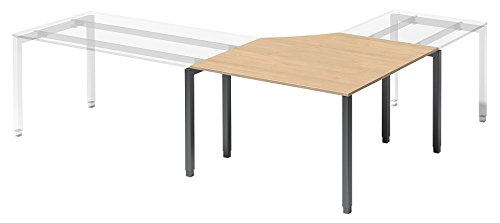 Bisley Cito Verkettungsplatte, 740 mm höhenfixes U, 5-Eck H 19 x B 1200/1200 x T 800 mm, Dekor ahorn, Gestell anthrazitgrau, Metall, Mp396, 80 x 122 x 74 cm