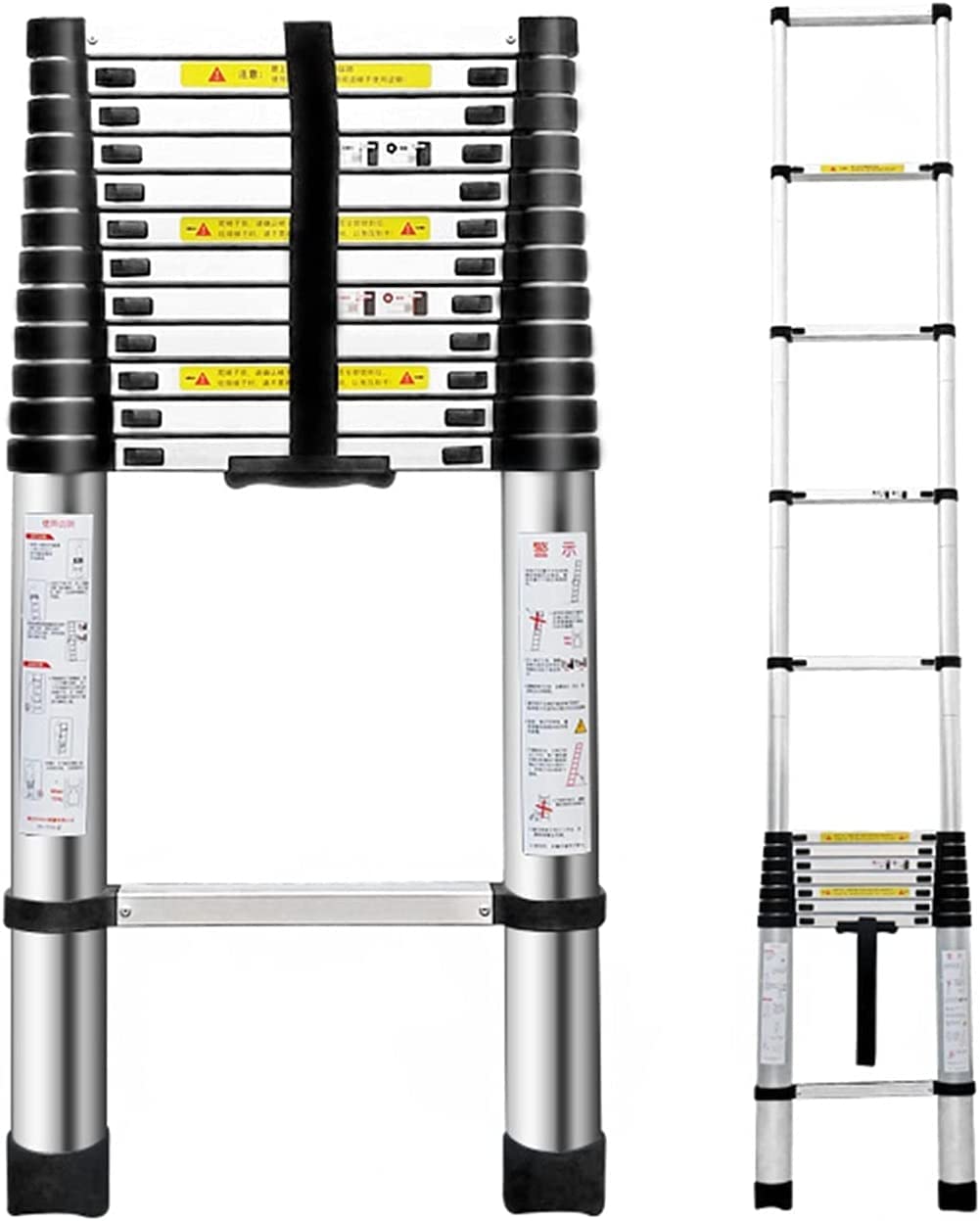 Teleskopleiter, tragbare Teleskopverlängerung - zusammenklappbare Teleskopleiter, tragbare Aluminium-Ausziehleiter für die Luftfahrt, universelle Hublast für den Innen- und Außenbereich, 150 kg
