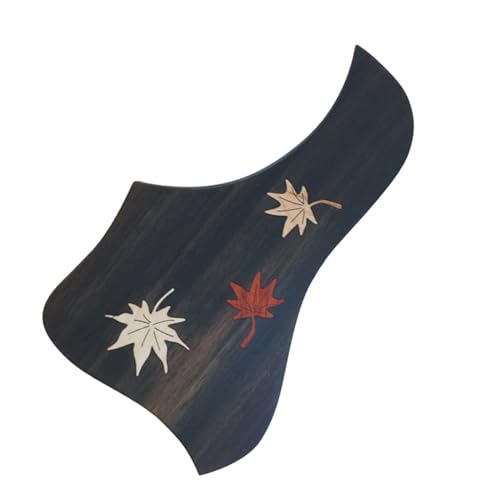 Akustikgitarre Pickguard Kratzer Platte, Folk Akustikgitarre Massivholz Schlagbrett Gitarre Selbstklebende Anti-Kratz-Platte Dekoratives Zubehör(Red)