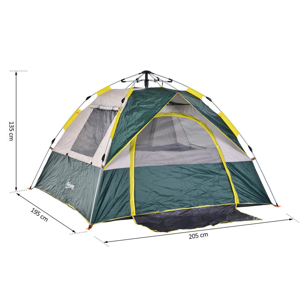 Outsunny Campingzelt grün Polyester-Mischgewebe B/H/L: ca. 195x135x205 cm 3