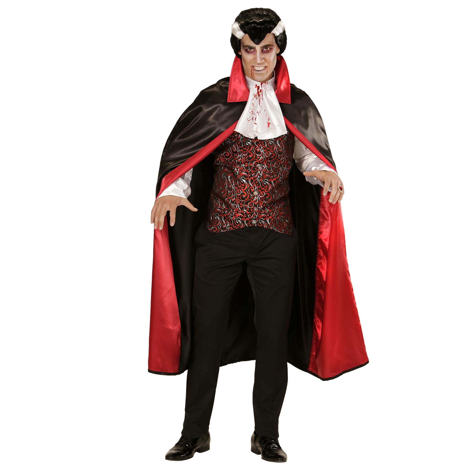 Widmann - Kostüm Vampir, Shirt mit Weste und Jabot und Umhang, Halloween, Karneval, Mottoparty