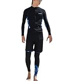 Damen Neoprenanzug, 5 Teiliges Set UV-Schutz Surfanzug, Langarm Sommer Sportlicher Elastischer Tauchanzug, Split-Badeanzug für Surf Schnorchel Kajak