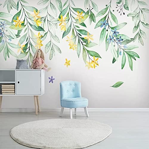 Handgemalte Blumen Und Blätter In Aquarelltechnik 3D Tapeten Wanddekoration Fototapete Sofas Wohnzimmer Wandbild Schlafzimmer-250cm×170cm