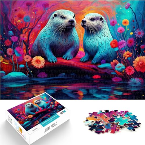 Spielzeug-Puzzle Bunter Otter für Erwachsene Puzzle 1000 Teile Puzzle Holzpuzzle Familienspiel Stressabbau Schwieriges Herausforderungspuzzle 1000 Teile (50x75cm)