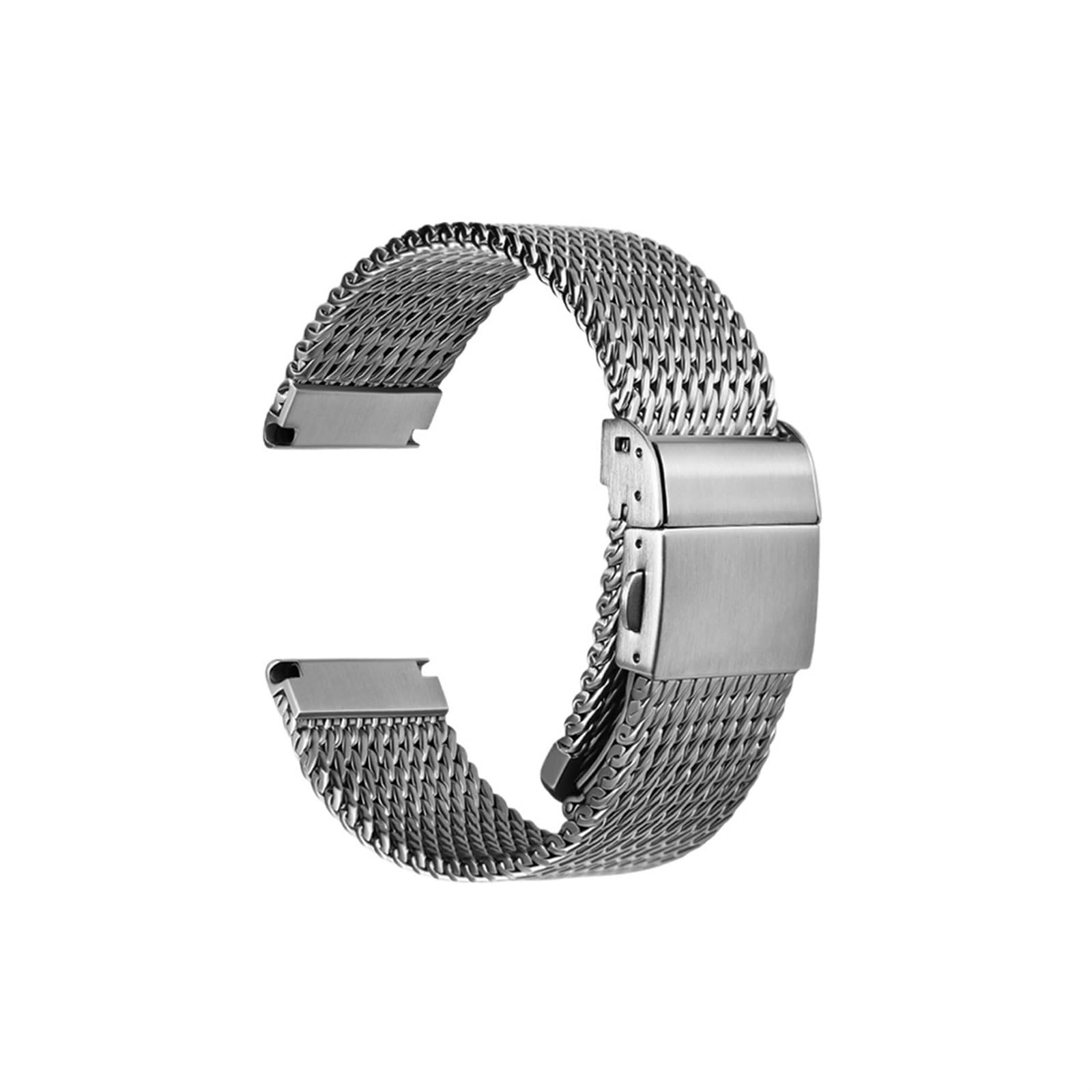 THBGTCNQ Uhrenarmband aus Edelstahlgewebe, 20 mm, 22 mm, 24 mm, universelles geflochtenes Metallarmband, geeignet for Quarzuhren, Uhrenzubehör(Silver,20mm)