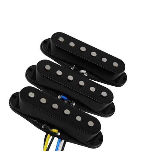 3PCS Schwarz Staggered Top Single Coil Pickups Elektrische Gitarre Pickups Gitarre Zubehör e gitarren tonabnehmer