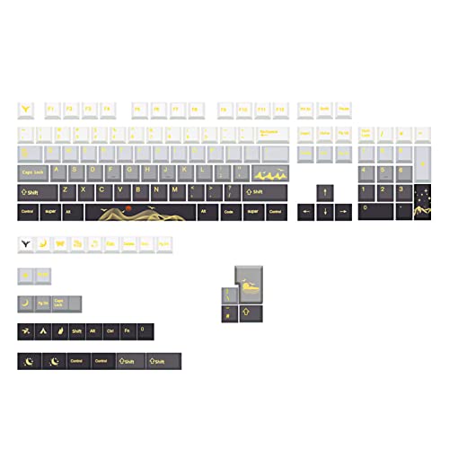 Aurgiarme PBT Tastenkappen 136 Tasten Kirschprofil DYE SUB Klassische Tastenkappe Für Mechanische Tastatur Tages Sonderthema Strukturierte PBT Tastenkappen Japanisches Profil