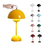 O·Lankeji Led Akku Tischlampe Nachttischlampe Touch Dimmbar Tischlampe Wohnzimmer Mushroom Lamp Dekorative Retro Table Lamp für Schlafzimmer Bars Garten Esstisch ( Size : USB-Touch , Color : Gelb )