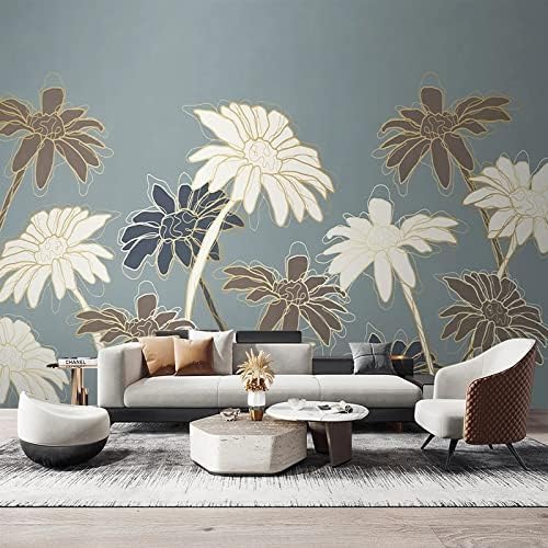 XLMING Botanischer Blumenstrauß Mit Leichten Und Luxuriösen Linien 3D Tapete Home Dekoration Wohnzimmer Sofa Schlafzimmer Tv Hintergrund Wand-150cm×105cm