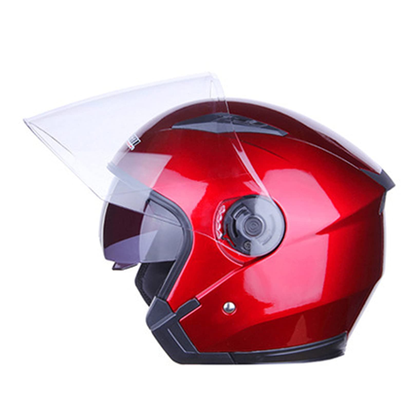 Jet Motorrad-Helm Erwachsener Motorradhelm Rollerhelm Mit Doppelvisier Jethelm Herren & Damen Atmungsaktiver Mopedhelm Scooter Moped Mofa Helm Offenes Helm ECE/DOT Zertifiziert,Rot,XL