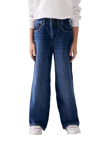 LTB Jeans Mädchen - Jeanshose Oliana G Hohe Taille, Weit Jeans Baumwollmischung mit Reißverschluss, Größe 5 Jahre/110 in Mittel Blau