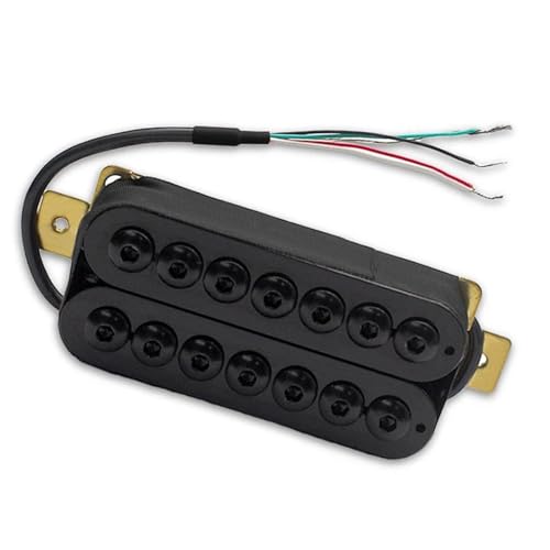 7-saitiger Humbucker Für E-Gitarre, Big Hex, Verstellbarer Doppelspulen-Tonabnehmer, Spulenteilungs-Tonabnehmer, N8,5K/B14K-Ausgang e gitarren tonabnehmer (Color : White Bridge)