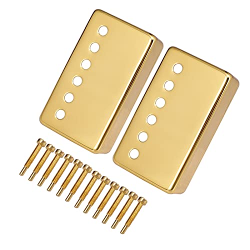 ZENGXUE Packung Mit 2 Messing-Humbucker-Pickup- Abdeckungen Mit Schrauben Für E-Gitarre-Ersatz Humbucker Tonabnehmer Set (Color : Golden)