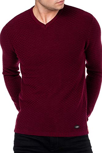 Cipo & Baxx Herren Pullover Casual Strickpullover Feinstrickpullover Dunkelrot XXL