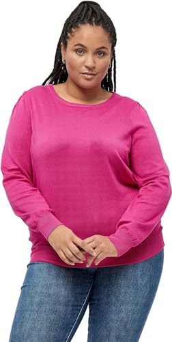 Peppercorn Tana Runden Hals Lange Ärmel Stricken Pullover Kurve Pullover Damen In Pink Herbst Pulli Damen Größe 52