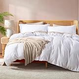 Nestl Bedding – 3-teiliges Bettwäscheset aus der sehr weichen, doppelt gebürsteten Hotelkollektion aus Mikrofaser –Deckenbezug mit Knopfverschluss und 2 Kissenbezüge, weiß, King-Size (229 x 264 cm)