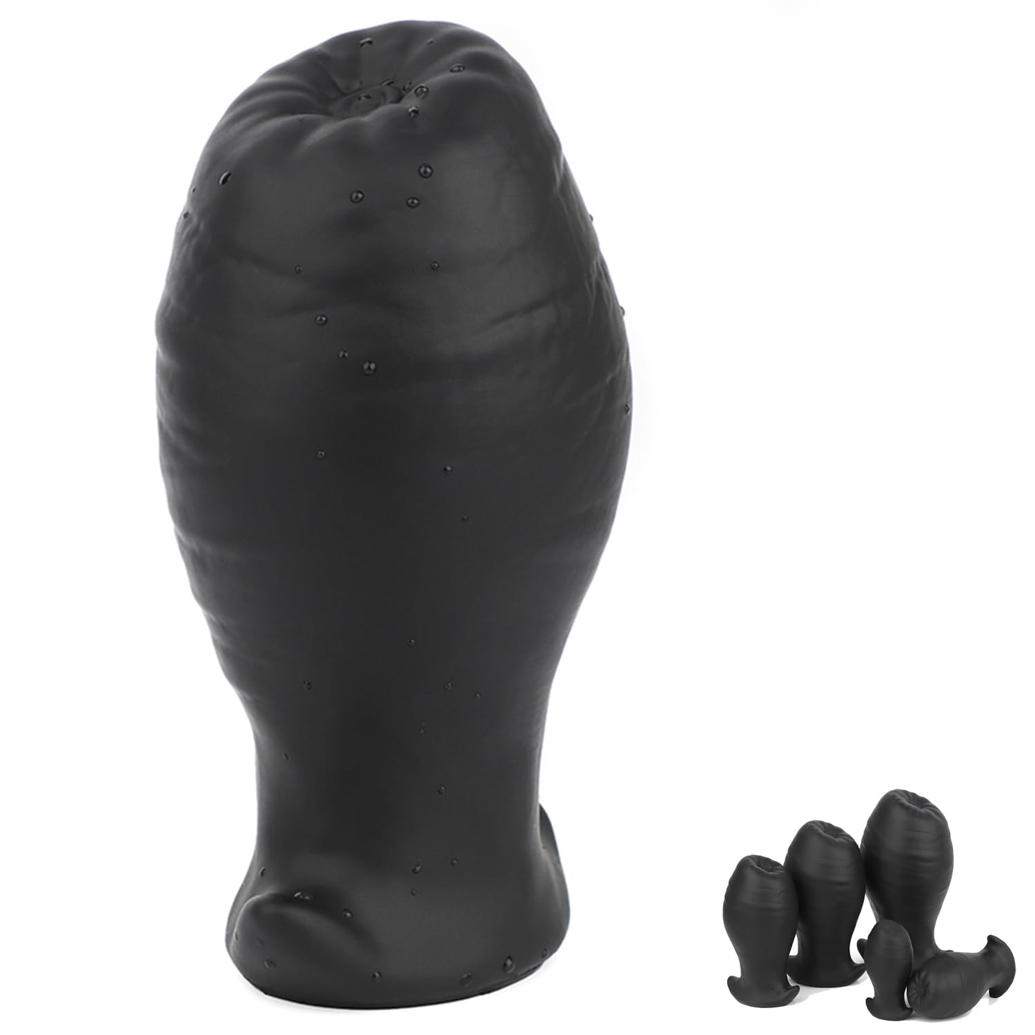 Große Weiches Silikon Anal Plug Eiförmige Anal Kugel mit Ankerbasis Butt Plug 5 Größen verfügbar Analdilatator Anal Vagina Extrem Masturbation Sexspielzeug (S,Black)